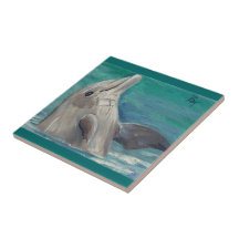 Dolphin aceo ceramic tiles