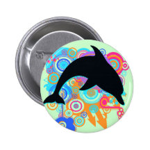 Dolphin Art Button