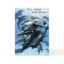 Dolphin birthday party cards