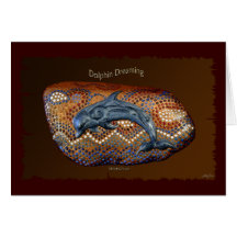 DOLPHIN DREAMING Aboriginal Art Note Card