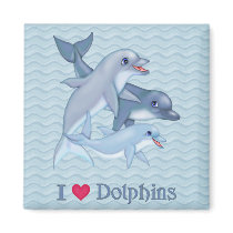 Dolphin Family Fridge Magnets