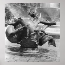 Dolphin Girl Statue Posters