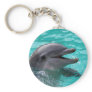 Dolphin head in aquamarine water keychains