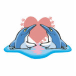 dolphin heart valentine photo sculptures