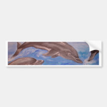Dolphin High Five Bumper Stickers