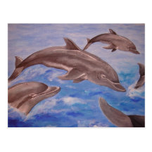 Dolphin High Five Post Cards