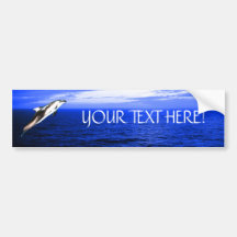 Dolphin Jumping in Ocean Personalised Bumper Stickers