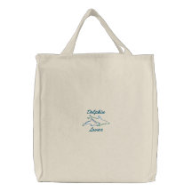 Dolphin Lover Embroidered Tote Bags