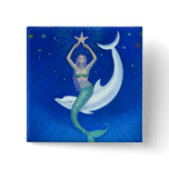 Dolphin Moon Mermaid buttons