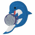Dolphin playing with a Ball Embroidery Pattern embroidered shirts
