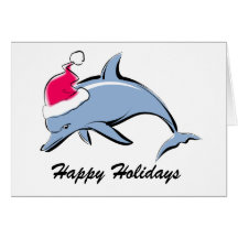 Dolphin Santa Christmas Card
