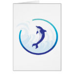 dolphin splash circle design cards