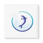 dolphin splash circle design magnets