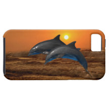 Dolphins at sunset iPhone 5 cover
