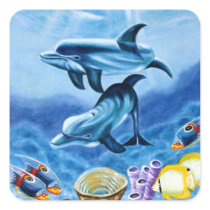 Dolphins Tropical Fish Sticker