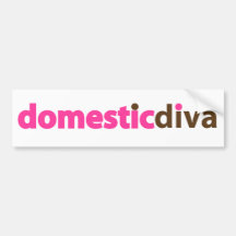 domestic diva (brown) bumper stickers