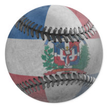 Dominican Republic Baseball Round Stickers