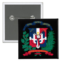 dominican republic emblem pinback button