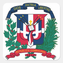 dominican republic emblem square stickers