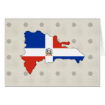 Dominican Republic Flag Map full size Greeting Cards