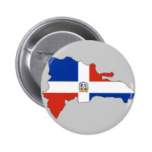 Dominican Republic flag map Pinback Button