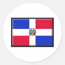 Dominican Republic Flag Round Sticker