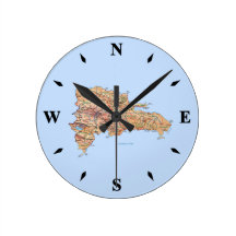 Dominican Republic Map Clock