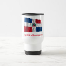Dominican Republic Waving Flag w/ Name in Spanish Mugs