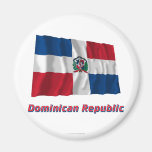 Dominican Republic Waving Flag with Name Fridge Magnets