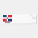 Dominikanische Republik Flagge mit Namen Bumper Stickers