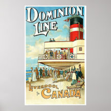 Dominion Line Passenger Ship Vintage Travel Print