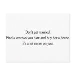 Don't get married postcards