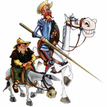 DON QUIJOTE & SANCHO -Keychain Sculpture. Acrylic Cut Out