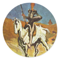 Don Quixote And Sancho Panza By Daumier Honoré (Be Round Sticker