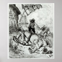 Don Quixote and the Windmills Poster