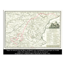 Don Quixote route Map - Cervantes Post Card