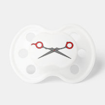 Don’t Make Me Cut You (Red Hair Cutting Scissors) Baby Pacifiers