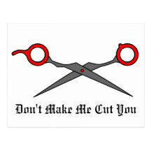 Don’t Make Me Cut You (Red Hair Cutting Scissors) Postcards