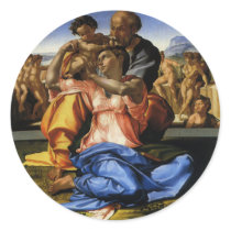 Doni Tondo or Doni Madonna by Michelangelo Round Sticker