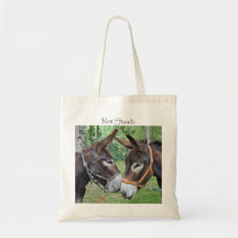 Donkey friends tote bags