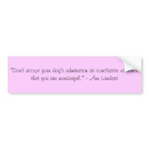 "Don't accept your dog's admiration as conclusi... Bumper Sticker