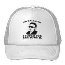 Don't Blam Me, I Voted for Kim Jong Il Hat hats
