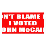 Don't Blame Me I Voted McCain photo cards