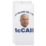 Don't Blame Me I Voted McCain rack cards