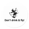 Dont Drink And Fly Flying Witch stickers