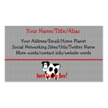 Don't Eat Me, Bro! Business Cards