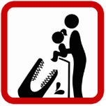 Don't Feed Daughter To The Crocodile Sign photo sculptures