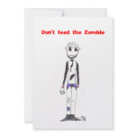 Don't feed the Zombie invitations