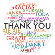 DON'T FORGET TO SAY THANK YOU ROUND STICKER