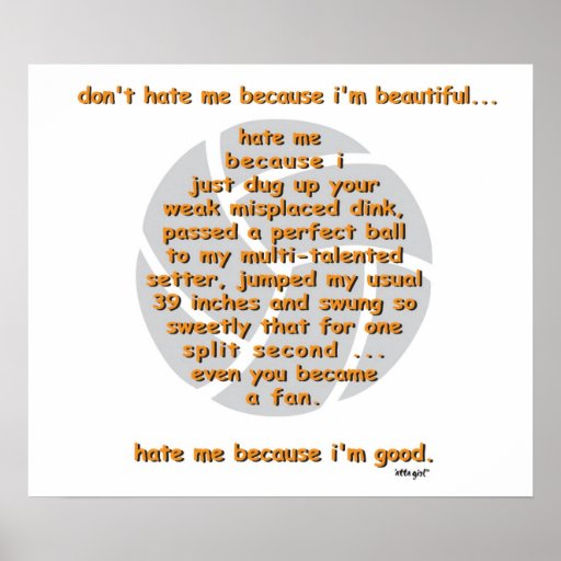 Don't Hate Me VOLLEYBALL Poster